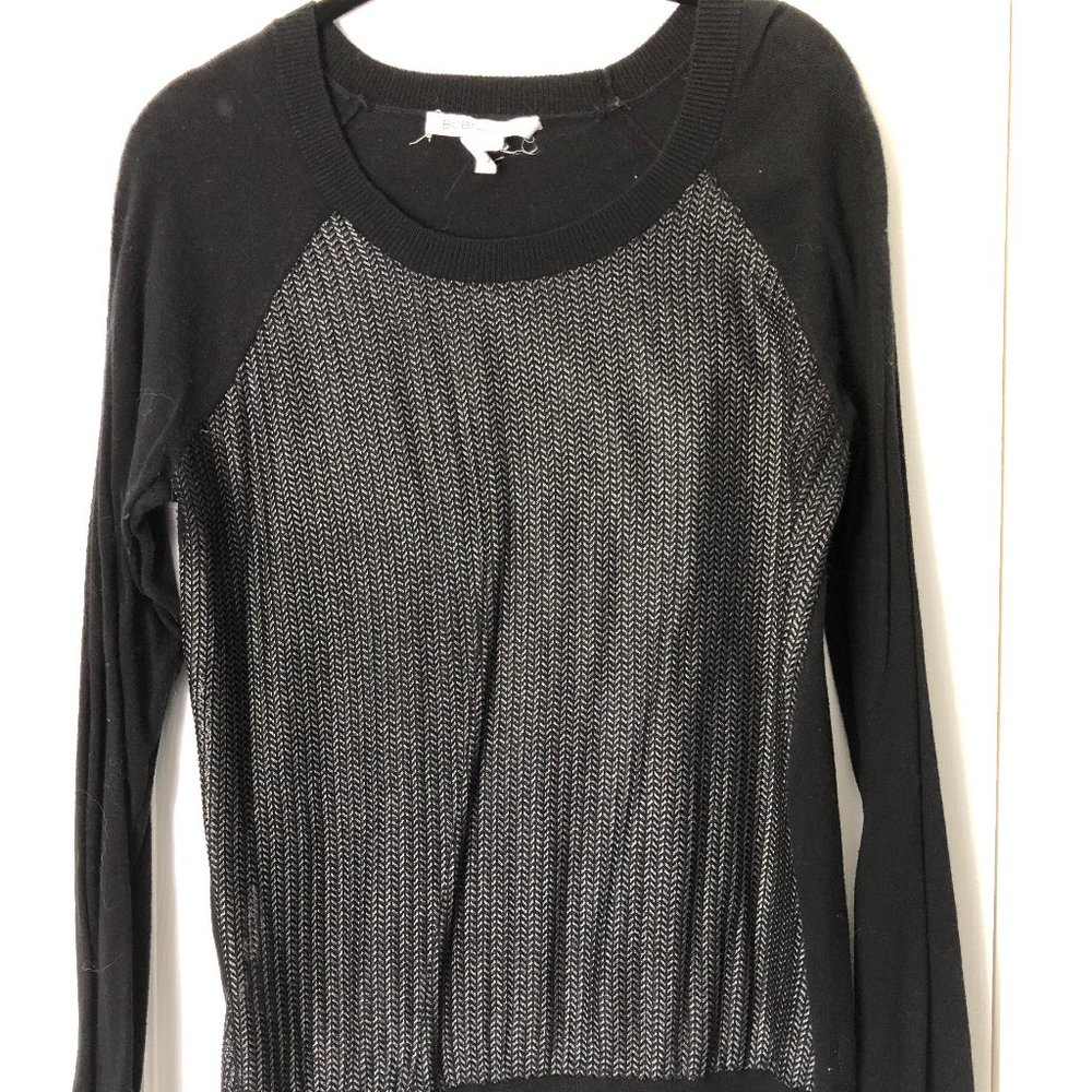 BCBG Long Sleeve Black Shimmer Top